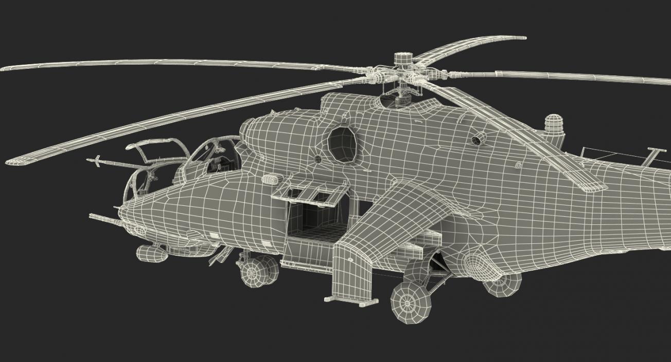 3D Russian Helicopter Mil Mi-24 Hind model