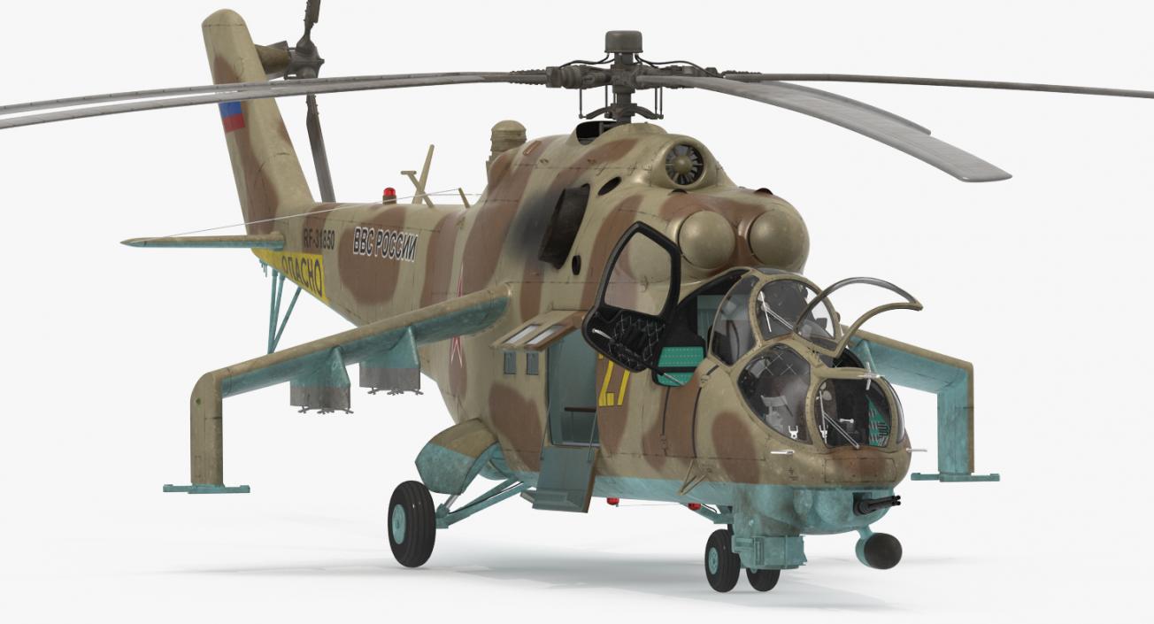 3D Russian Helicopter Mil Mi-24 Hind model