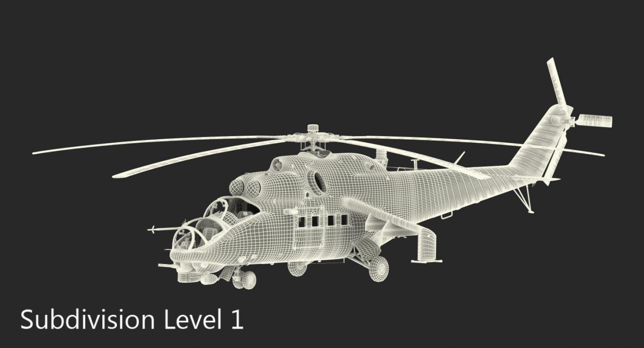 3D Russian Helicopter Mil Mi-24 Hind model