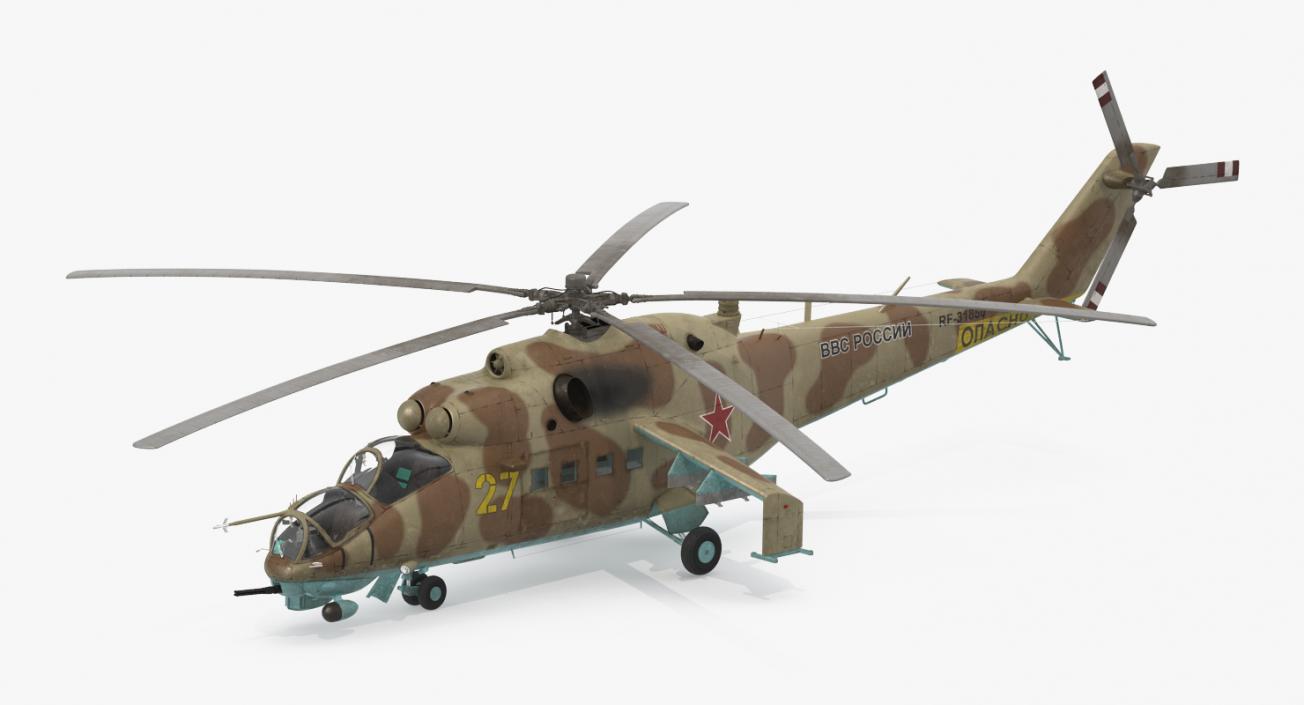 3D Russian Helicopter Mil Mi-24 Hind model