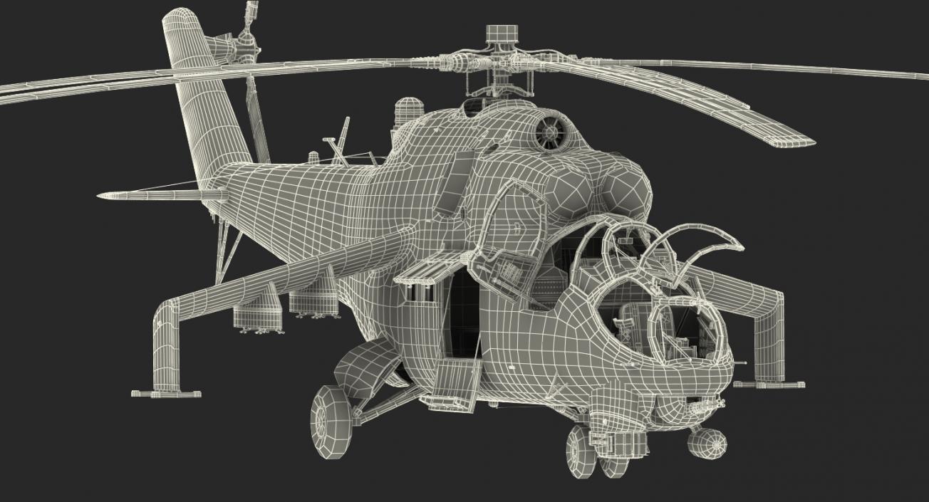 3D Russian Helicopter Mil Mi-24 Hind model