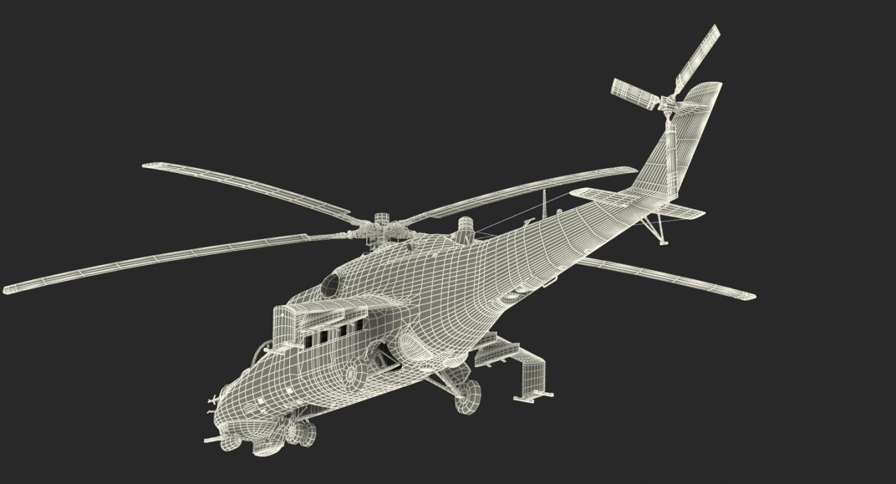 3D Russian Helicopter Mil Mi-24 Hind model