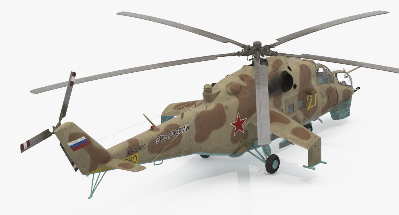 3D Russian Helicopter Mil Mi-24 Hind model