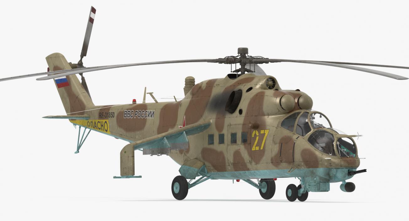 3D Russian Helicopter Mil Mi-24 Hind model