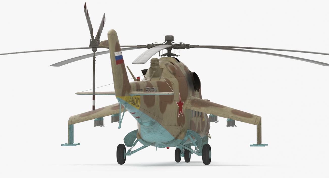 3D Russian Helicopter Mil Mi-24 Hind model