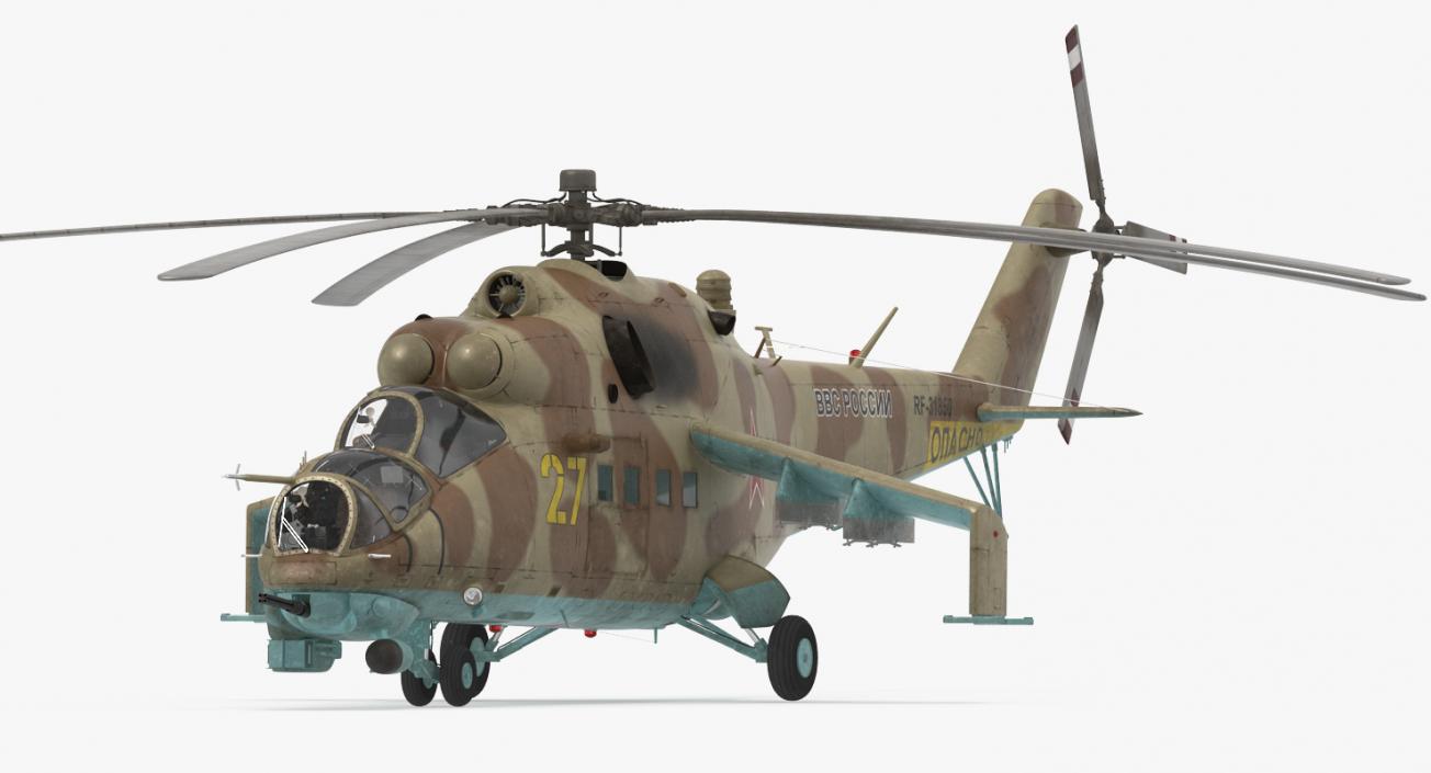 3D Russian Helicopter Mil Mi-24 Hind model