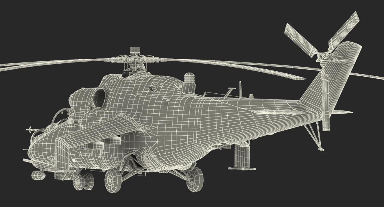 3D Russian Helicopter Mil Mi-24 Hind model