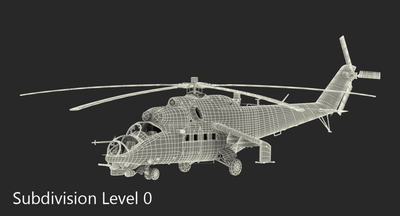 3D Russian Helicopter Mil Mi-24 Hind model