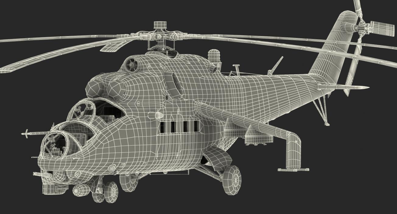 3D Russian Helicopter Mil Mi-24 Hind model