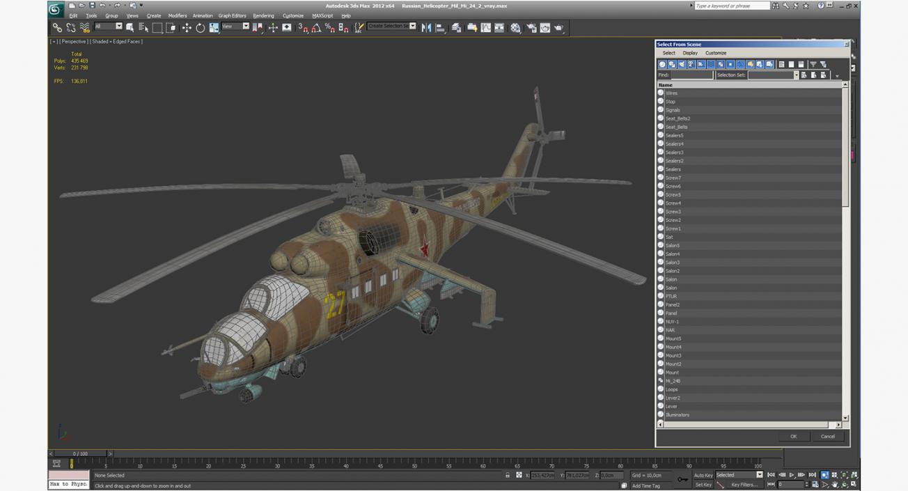 3D Russian Helicopter Mil Mi-24 Hind model