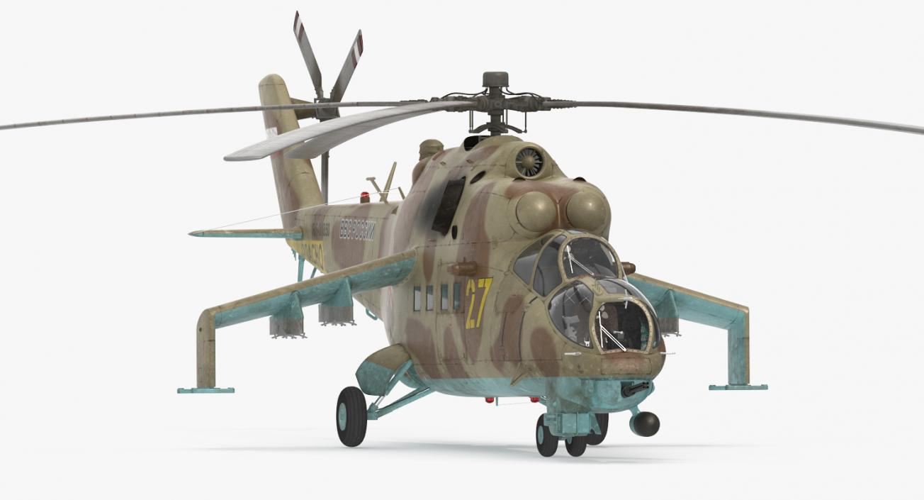 3D Russian Helicopter Mil Mi-24 Hind model