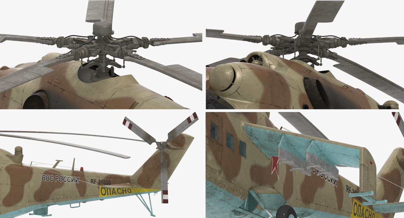 3D Russian Helicopter Mil Mi-24 Hind model