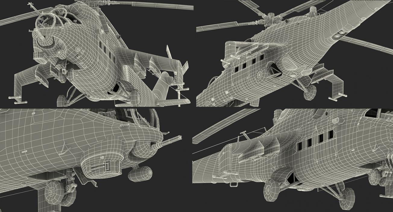 3D Russian Helicopter Mil Mi-24 Hind model