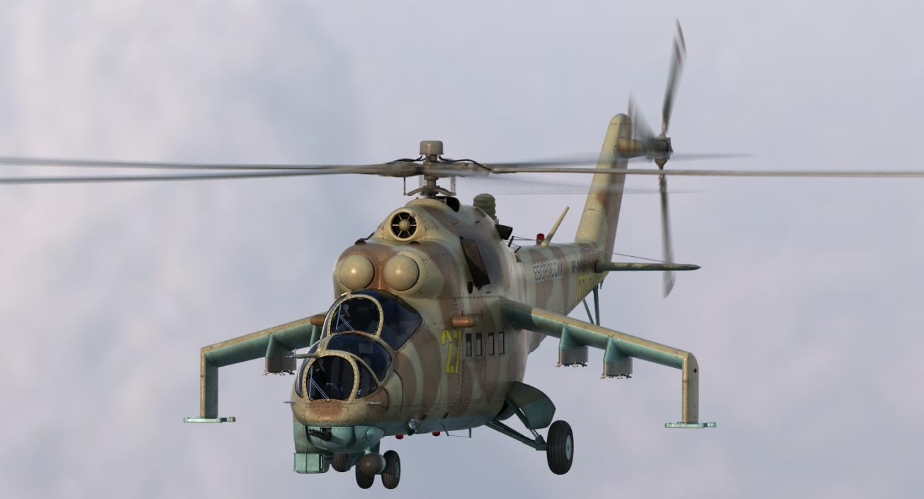 3D Russian Helicopter Mil Mi-24 Hind model