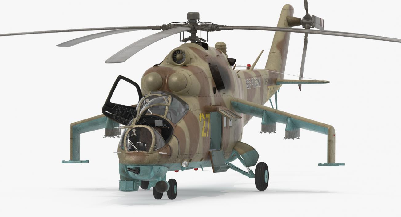 3D Russian Helicopter Mil Mi-24 Hind model