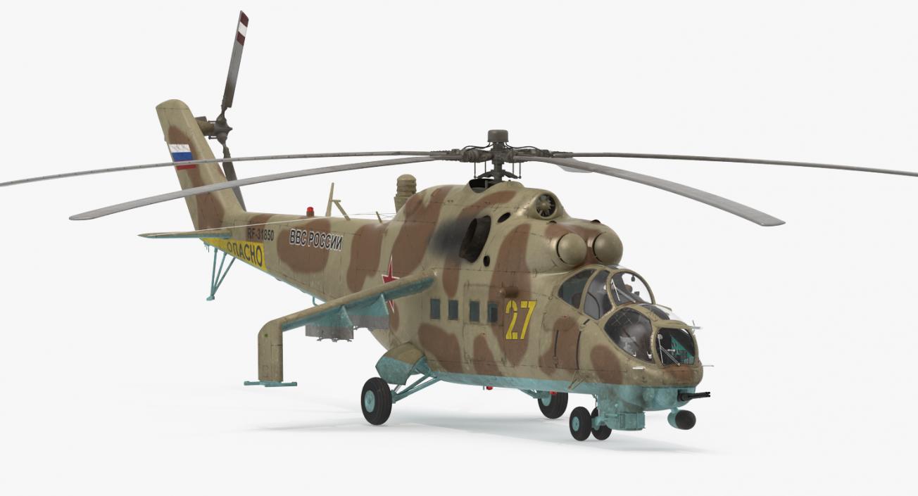 3D Russian Helicopter Mil Mi-24 Hind model