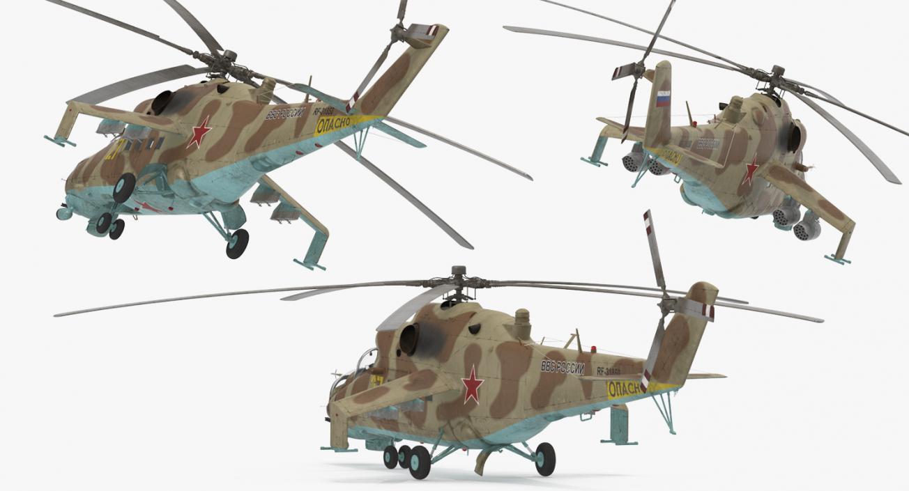 3D Russian Helicopter Mil Mi-24 Hind model