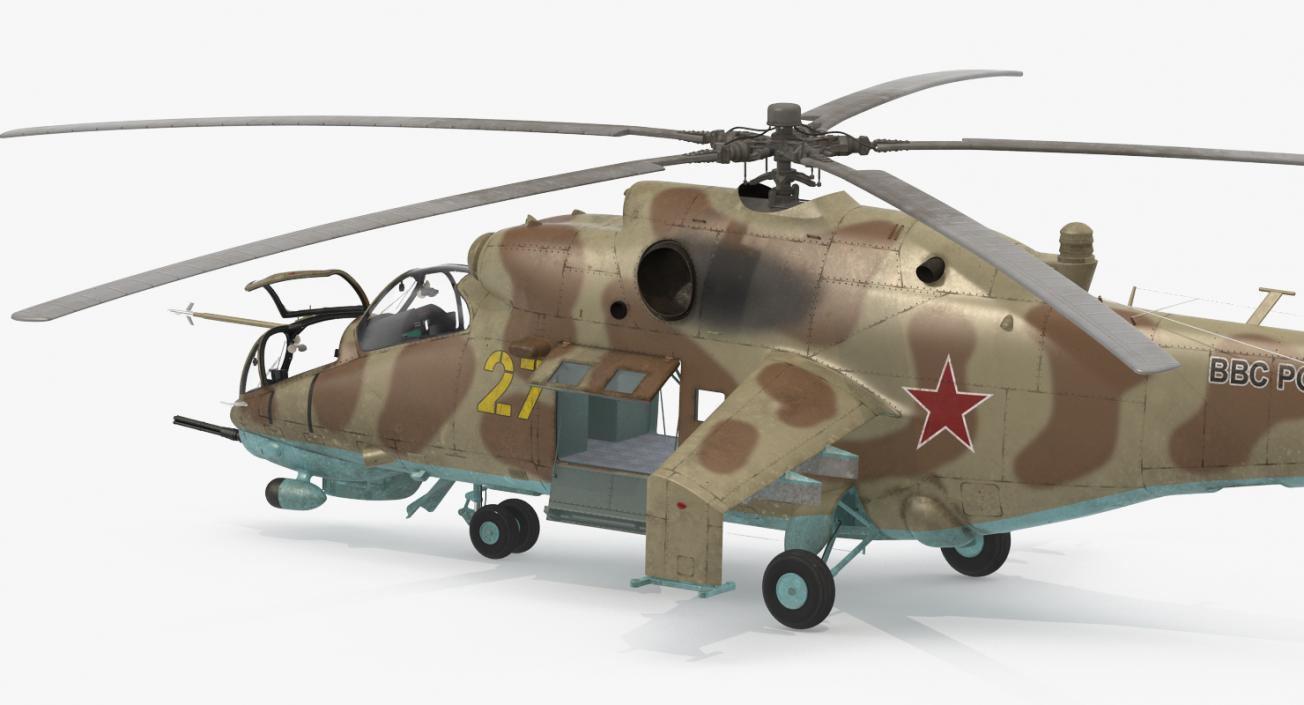 3D Russian Helicopter Mil Mi-24 Hind model