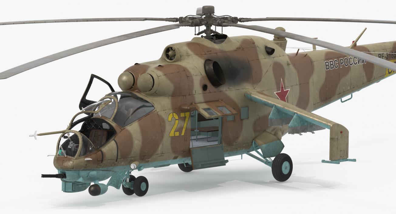 3D Russian Helicopter Mil Mi-24 Hind model