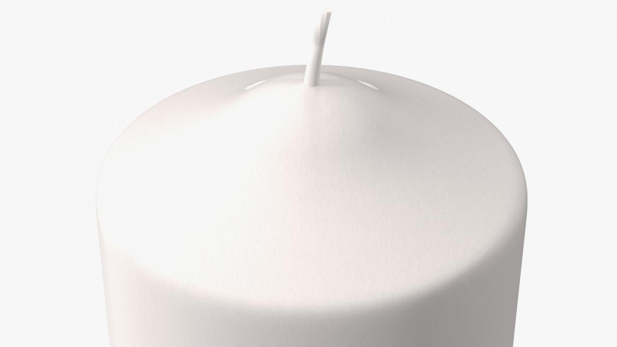 3D Dome Top Pillar Candle White model