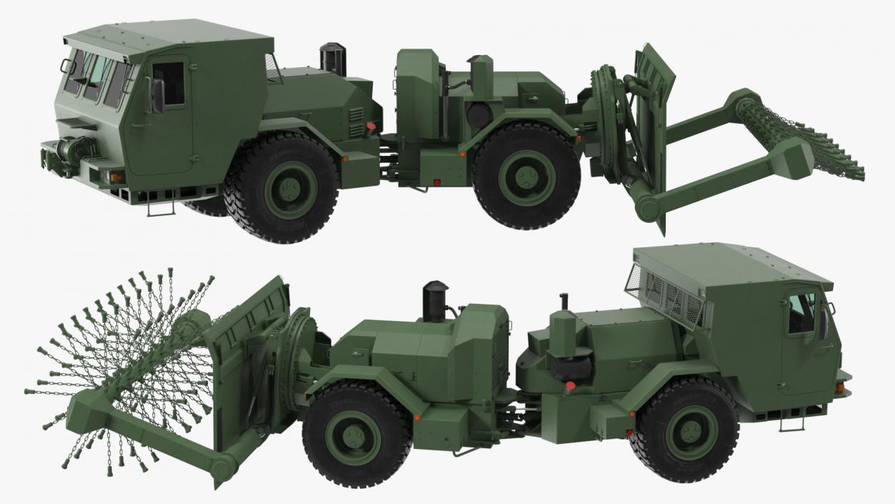 3D Mine Sweeper Vehicle Hydrema 910 Khaki model