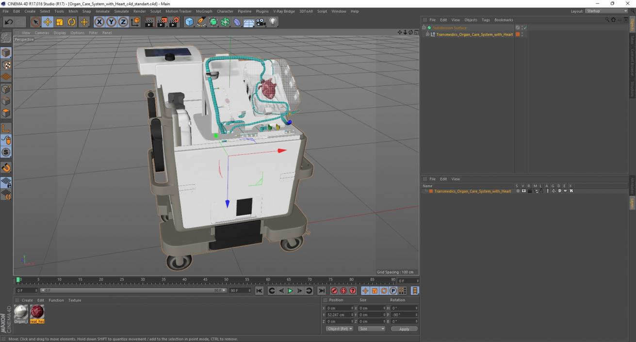 3D Organ Care System with Heart model