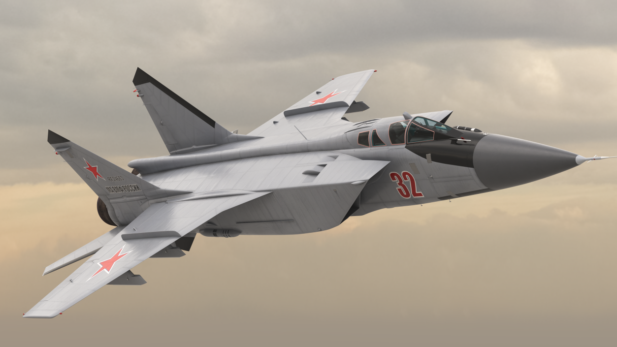 3D Mikoyan MiG-31 Supersonic Interceptor Aircraft Flight model