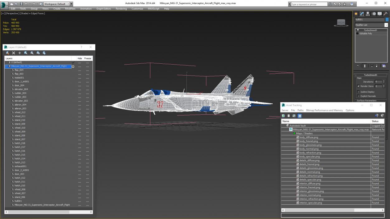 3D Mikoyan MiG-31 Supersonic Interceptor Aircraft Flight model