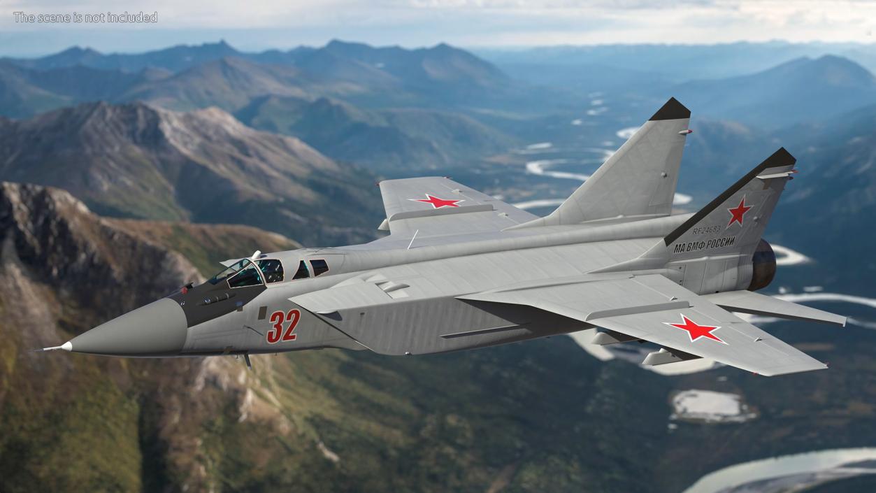 3D Mikoyan MiG-31 Supersonic Interceptor Aircraft Flight model