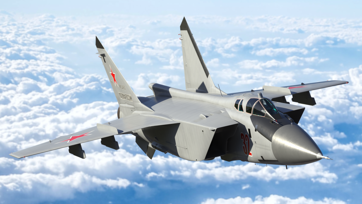 3D Mikoyan MiG-31 Supersonic Interceptor Aircraft Flight model