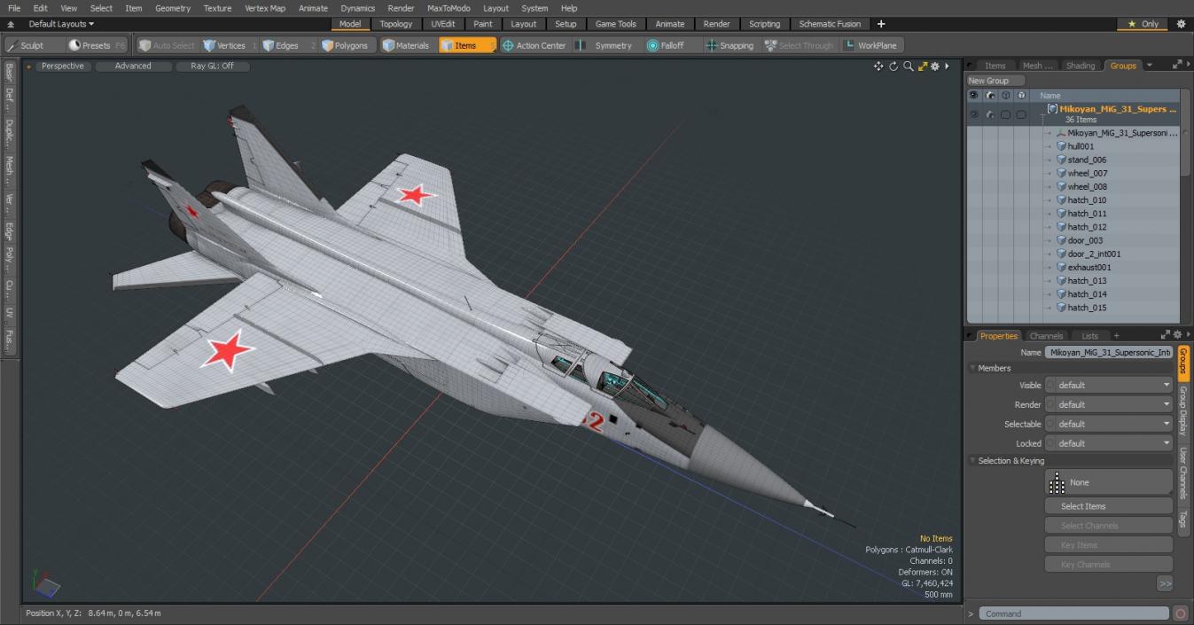 3D Mikoyan MiG-31 Supersonic Interceptor Aircraft Flight model