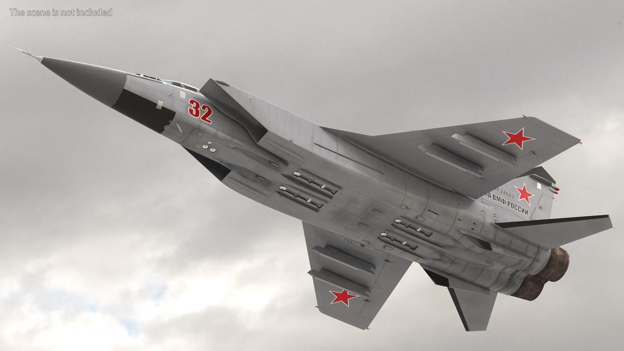 3D Mikoyan MiG-31 Supersonic Interceptor Aircraft Flight model