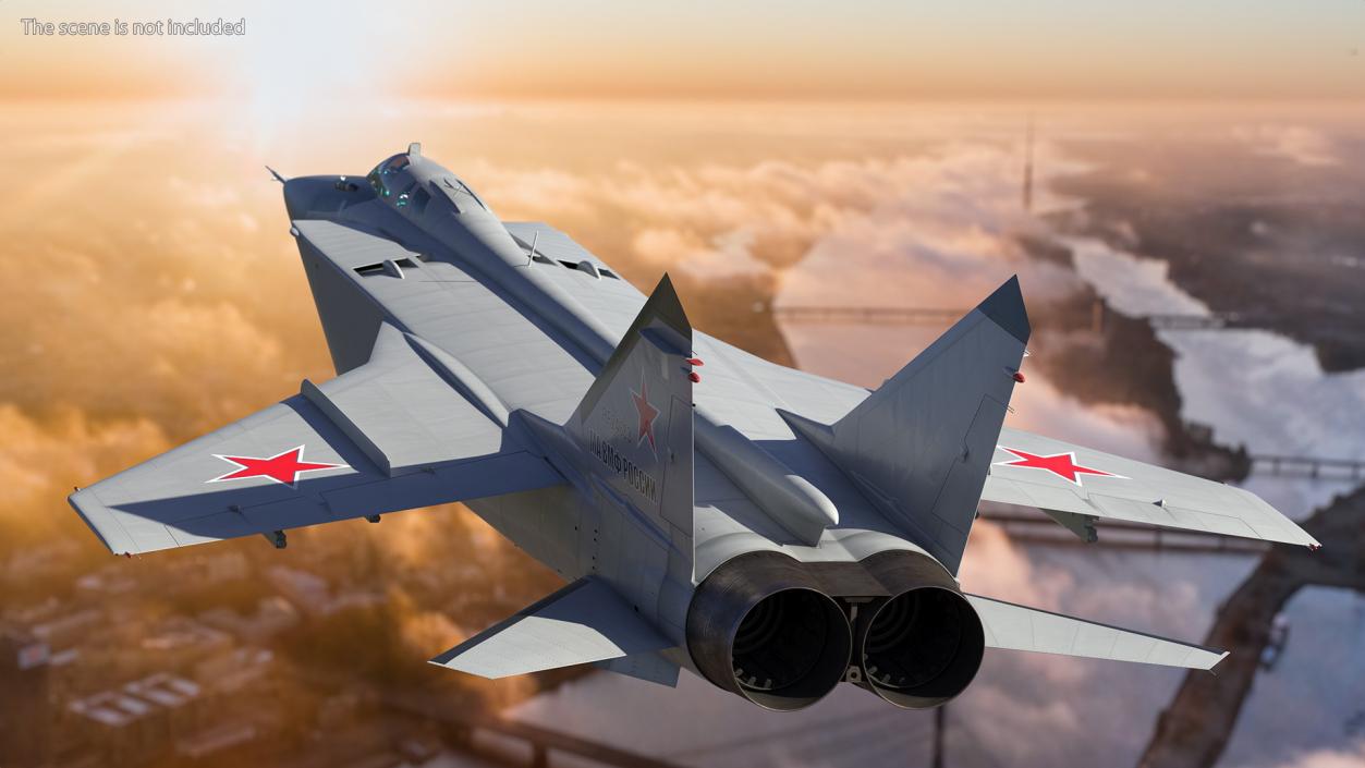 3D Mikoyan MiG-31 Supersonic Interceptor Aircraft Flight model