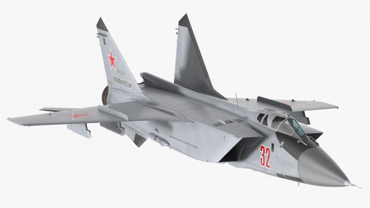 3D Mikoyan MiG-31 Supersonic Interceptor Aircraft Flight model