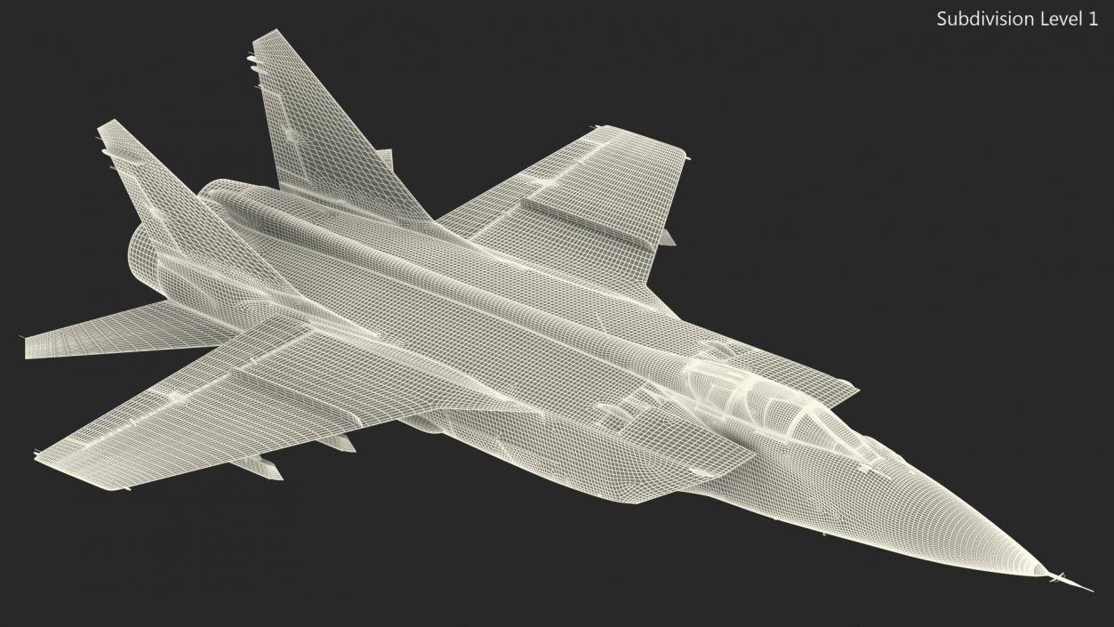 3D Mikoyan MiG-31 Supersonic Interceptor Aircraft Flight model