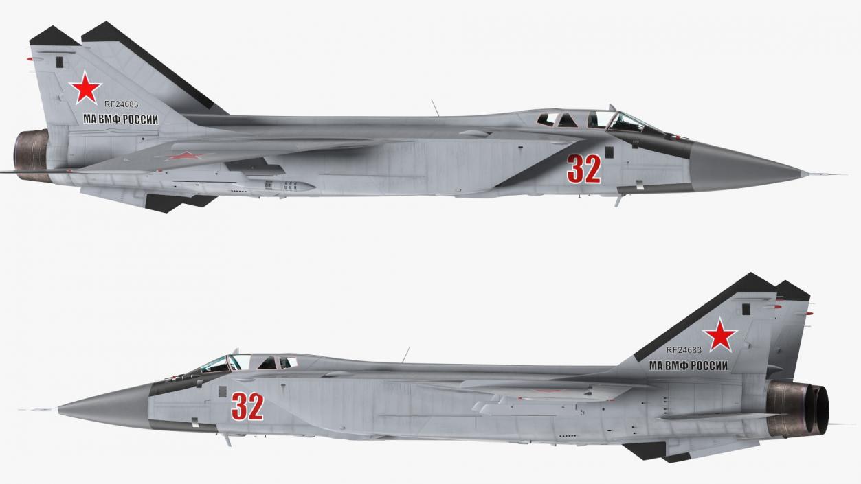 3D Mikoyan MiG-31 Supersonic Interceptor Aircraft Flight model