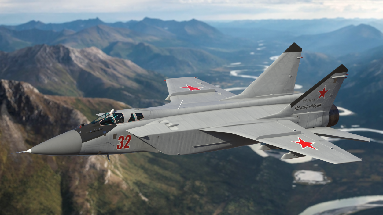 3D Mikoyan MiG-31 Supersonic Interceptor Aircraft Flight model