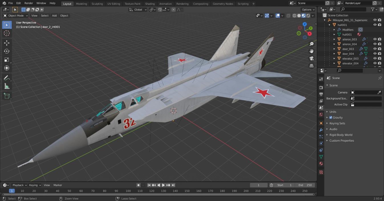 3D Mikoyan MiG-31 Supersonic Interceptor Aircraft Flight model