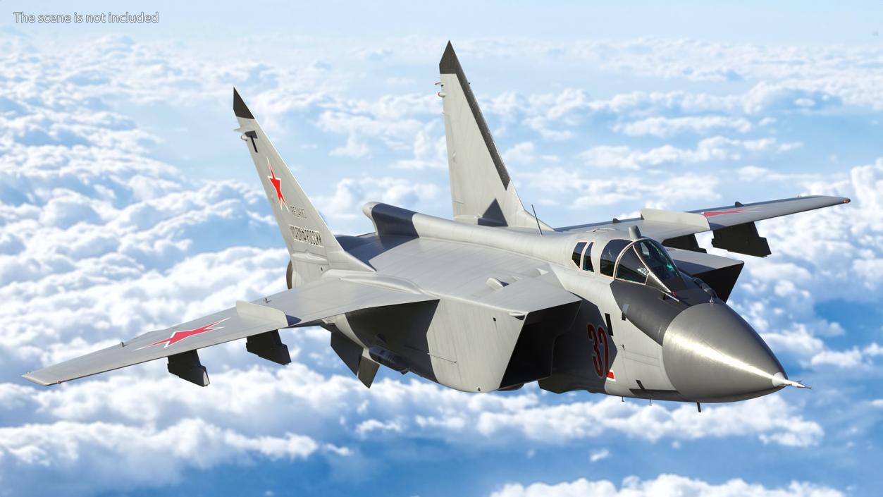 3D Mikoyan MiG-31 Supersonic Interceptor Aircraft Flight model