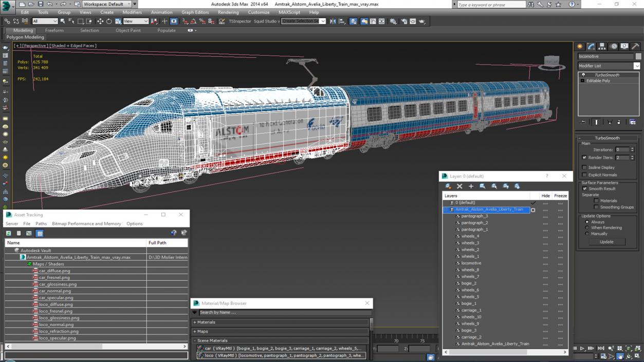 Amtrak Alstom Avelia Liberty Train 3D model