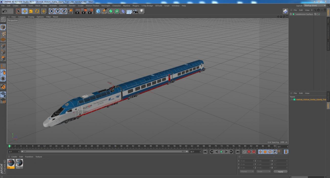 Amtrak Alstom Avelia Liberty Train 3D model