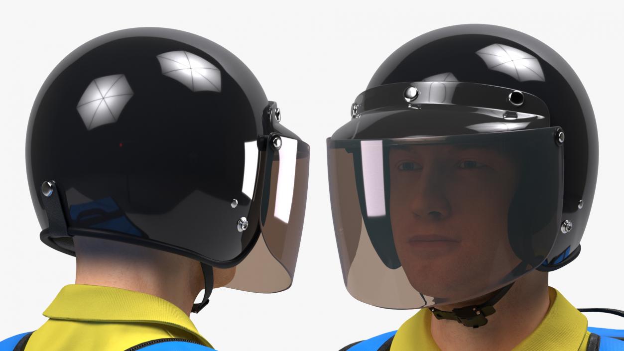 3D Delivery Man wear Helmet Rigged