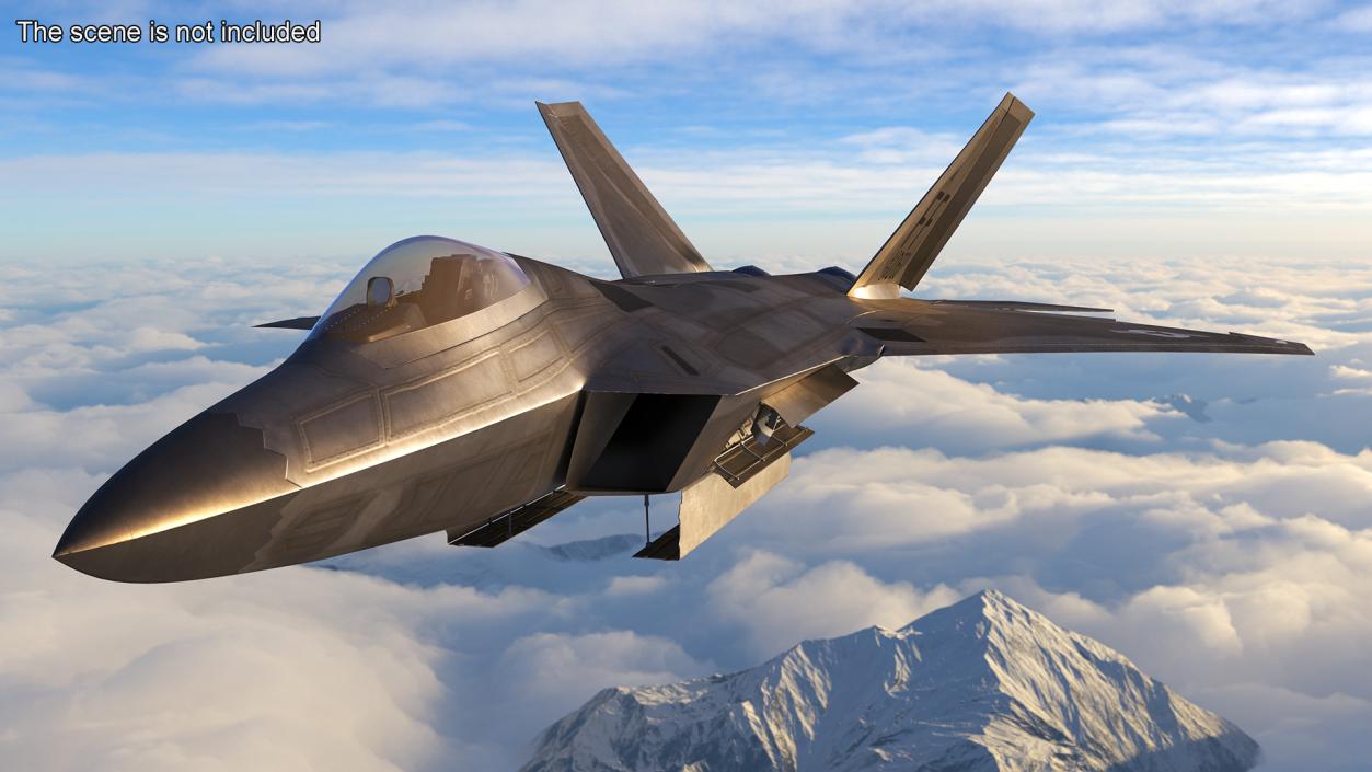 Lockheed Martin F 22 Raptor Rigged 3D model