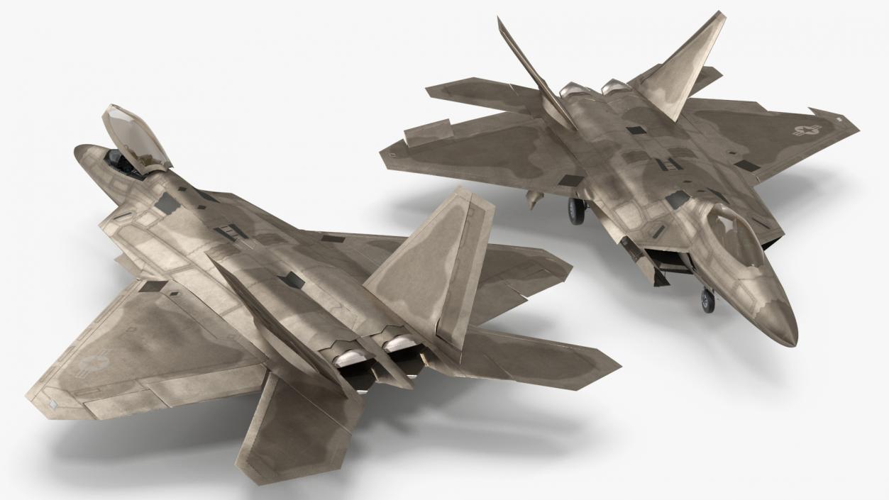 Lockheed Martin F 22 Raptor Rigged 3D model