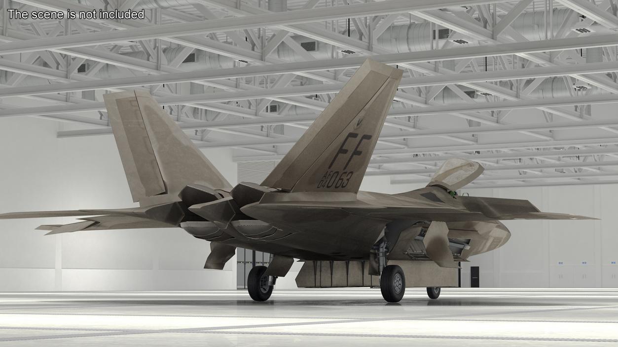 Lockheed Martin F 22 Raptor Rigged 3D model