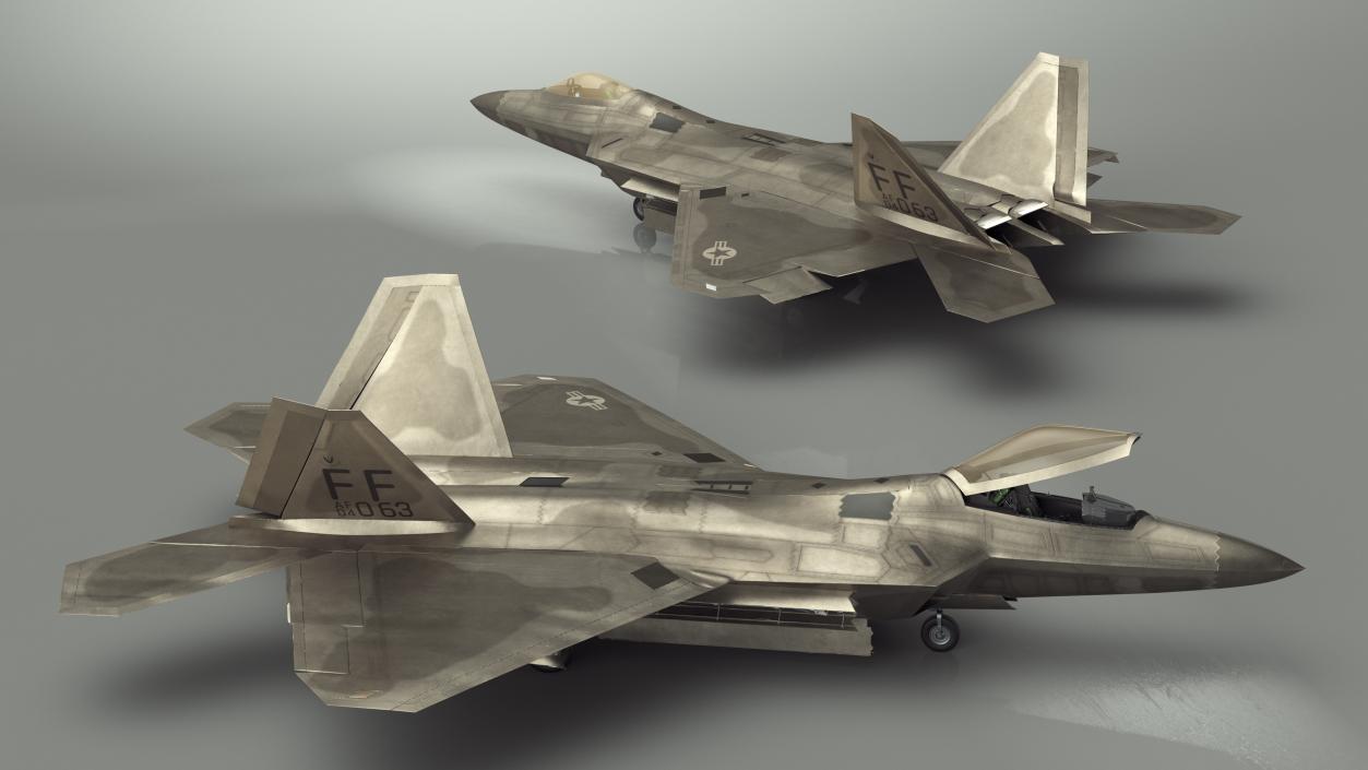 Lockheed Martin F 22 Raptor Rigged 3D model