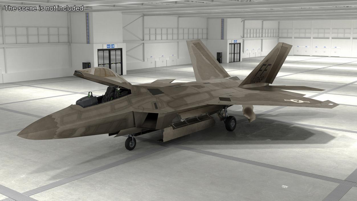 Lockheed Martin F 22 Raptor Rigged 3D model