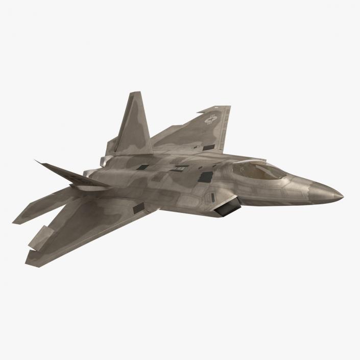 Lockheed Martin F 22 Raptor Rigged 3D model