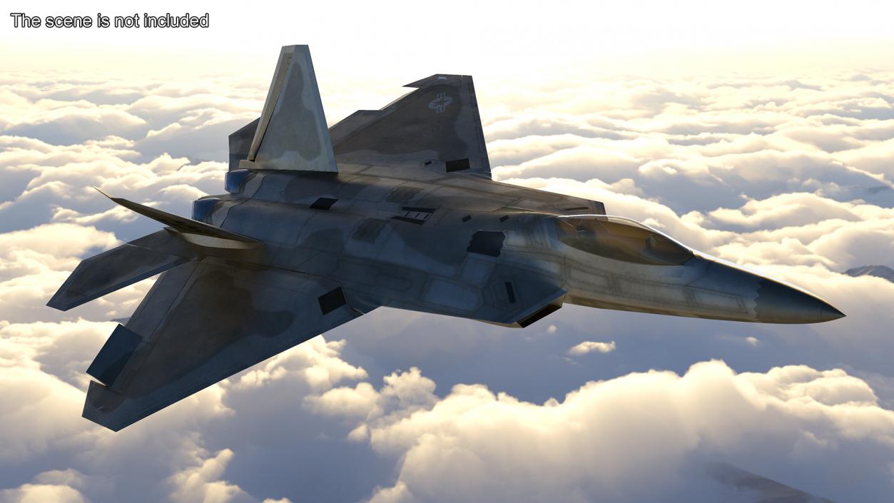 Lockheed Martin F 22 Raptor Rigged 3D model