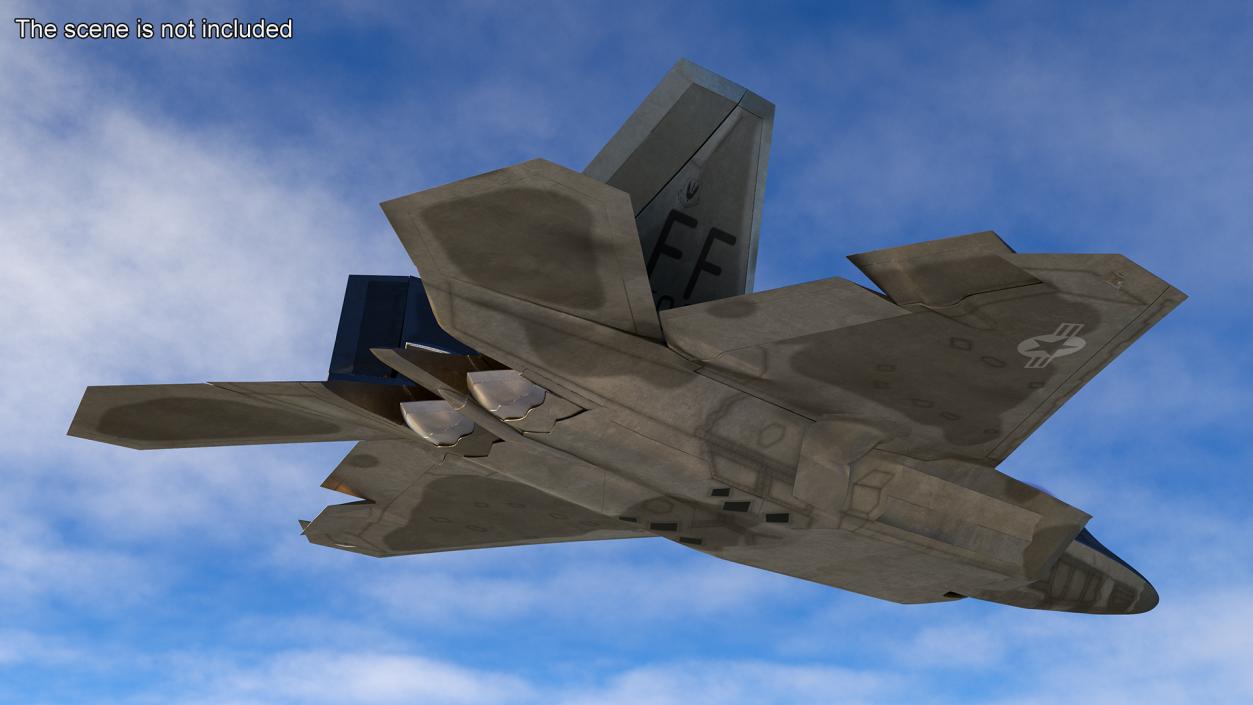 Lockheed Martin F 22 Raptor Rigged 3D model